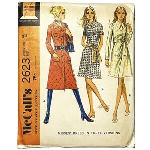McCall's 2623 Vintage Sewing Pattern Misses' Dress in 3 Versions Size 12 Uncut